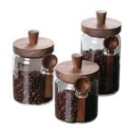 Storage Jars with Lids and Spoons - Set of 3 Sizes