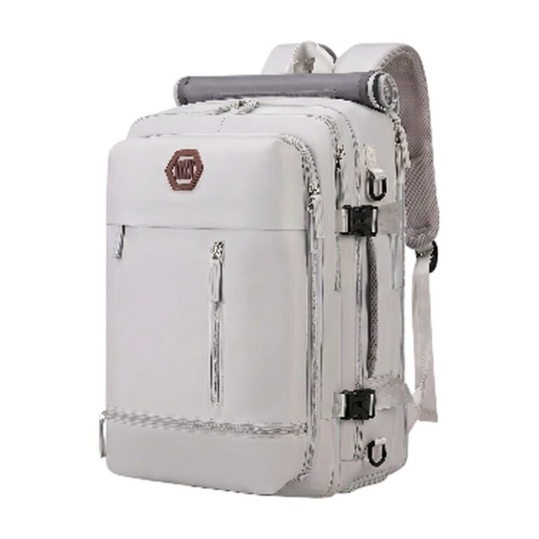 Hand Luggage Backpack in Silver Grey, Sea Blue, Light Purple, Black and White with Laptop Compartment and USB Port