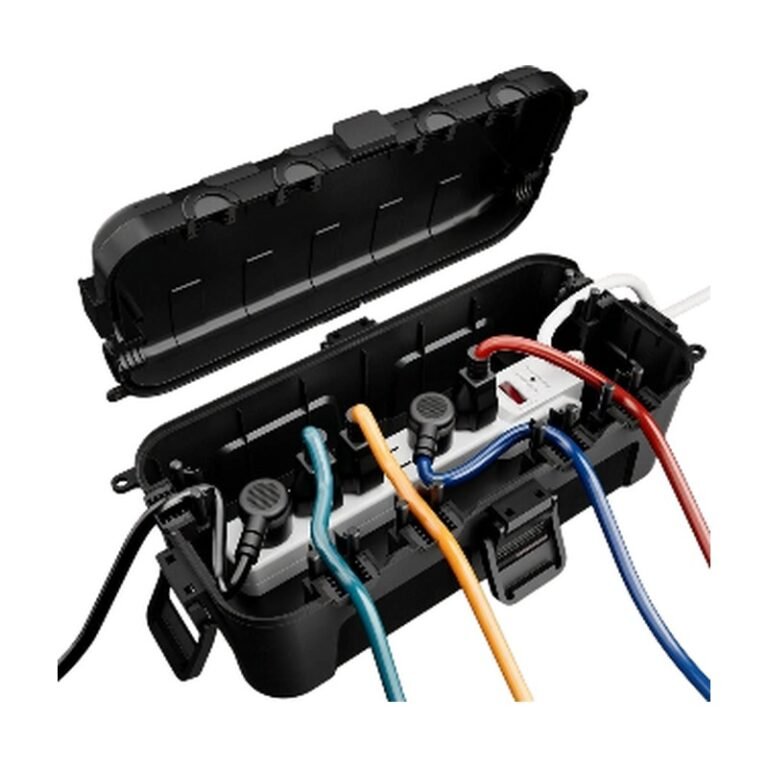 Outdoor Junction Box with Hinged Lid and Weather Protection for Secure Cable Connections