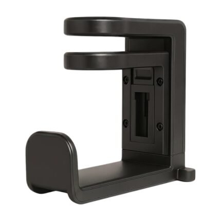 Headphone Holder with Adjustable Mounting for Desk Edge and Space-Saving Storage for Headset