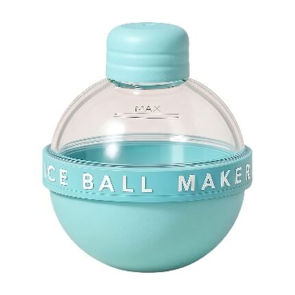Ice Ball Mould for Round Ice Cubes in Beige, Sky Blue, Yellow and Purple – Large Ice Balls for Slower Melting