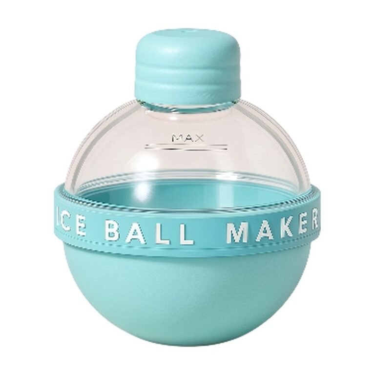 Ice Ball Mould for Round Ice Cubes in Beige, Sky Blue, Yellow and Purple – Large Ice Balls for Slower Melting