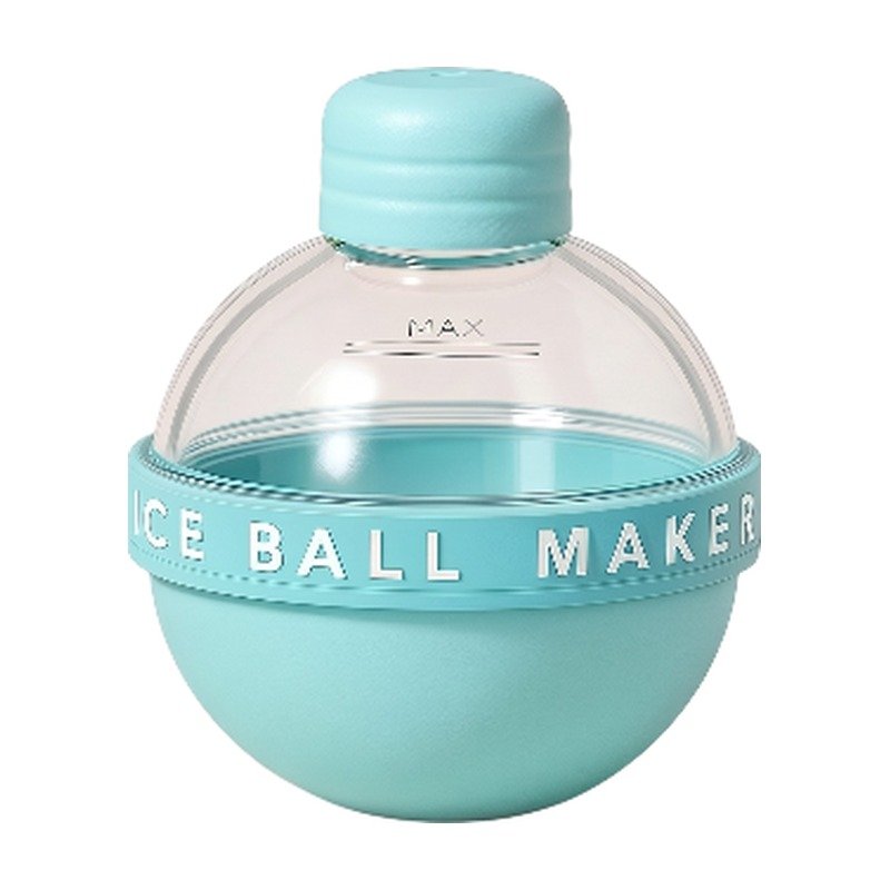 Ice Ball Mould for Round Ice Cubes in Beige, Sky Blue, Yellow and Purple – Large Ice Balls for Slower Melting