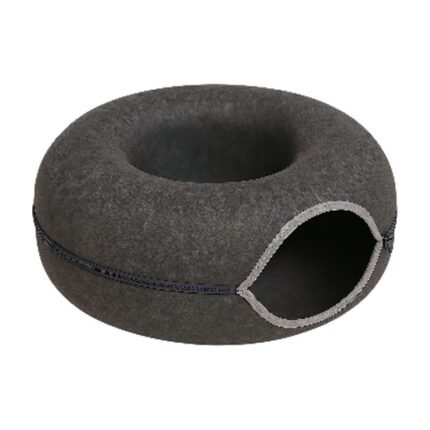 Cat Tunnel in Grey, Black and Light Pink for Resting, Hiding Places and Cosy Play Indoors
