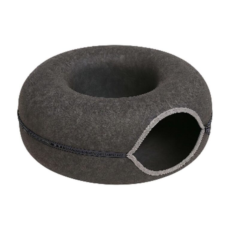 Cat Tunnel in Grey, Black and Light Pink for Resting, Hiding Places and Cosy Play Indoors