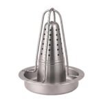Chicken Rack in Stainless Steel for Even Cooking with Drip Tray and Compact Design