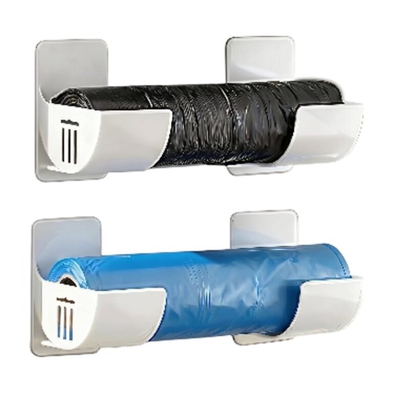 Kitchen Table Organiser in White and Black - Wall Mounted and Space Saving Storage for Bags