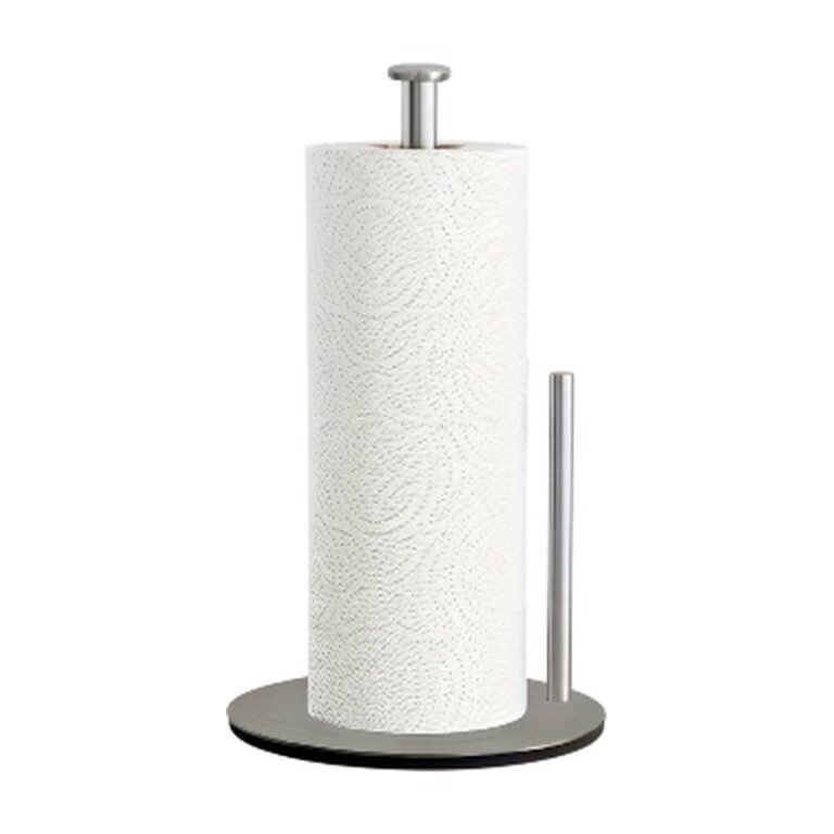 Kitchen Roll Holder in Stainless Steel in Black, Silver and Gold with Stable Base and Easy Access on the Table