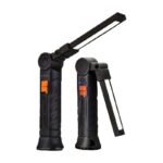 Rechargeable LED Torch with Foldable Arm, Magnetic Base and Hook for Hands-Free Lighting