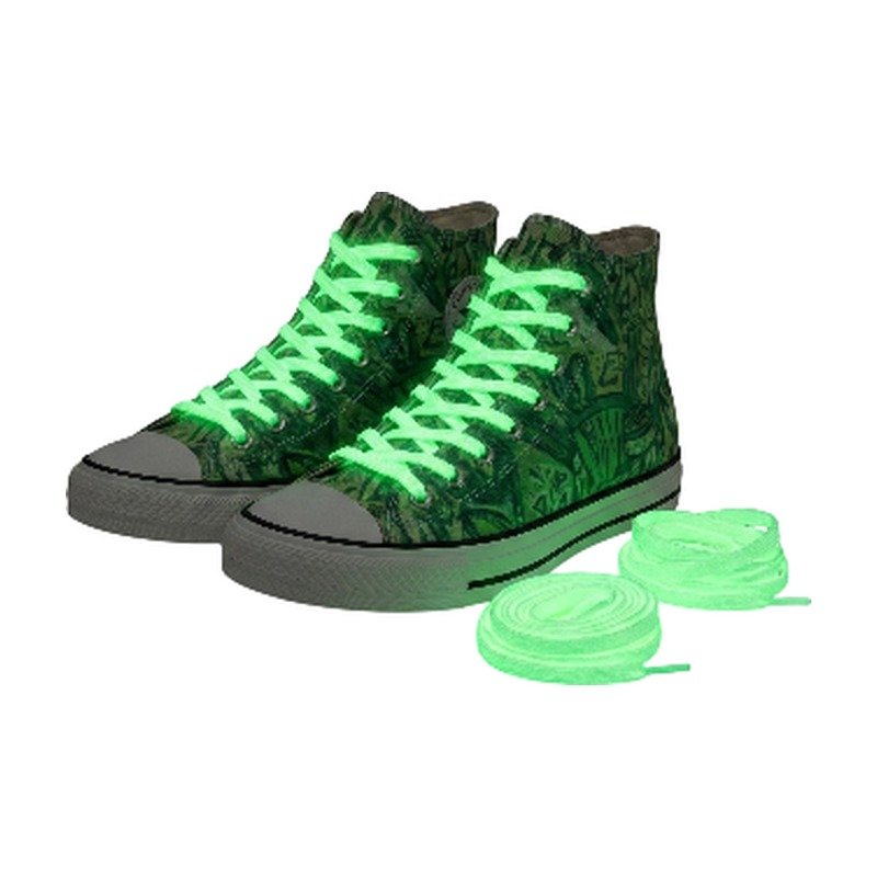 Glow in the Dark Shoelaces in White, Green, Pink, Blue and Yellow for Visibility in the Dark for Trainers and Sports Shoes