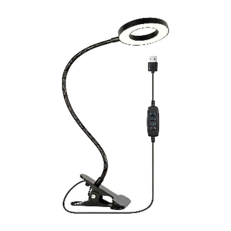 Reading Lamp with Clamp in Black with 3 Light Modes and Flexible Goose Neck for Bed and Table