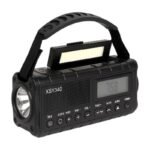 Emergency Radio in Dark Green, Orange, Red and Black with Torch, Work Light and Power Bank