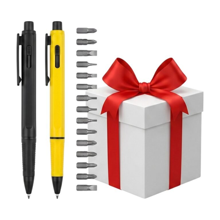 Multi-Tool Pen Set with LED Light, Ruler and Screwdriver in 2-Pack for Everyday Tasks