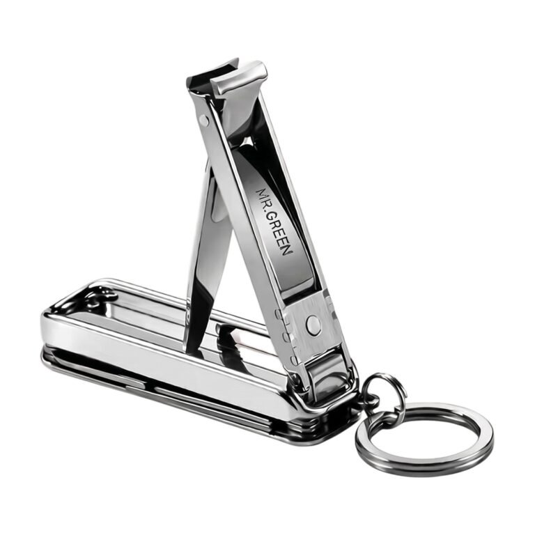 Nail Clipper in Stainless Steel with Compact Design and Keyring for Precise Nail Care on the Go