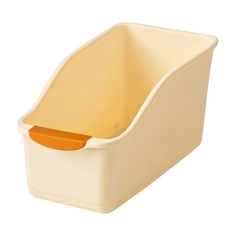 Plastic Storage Box with Open Front and Stackable Design for Organising Small Items