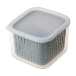 Storage Box with Lid for Organised Food Storage and Clear Kitchen Storage in Grey and White