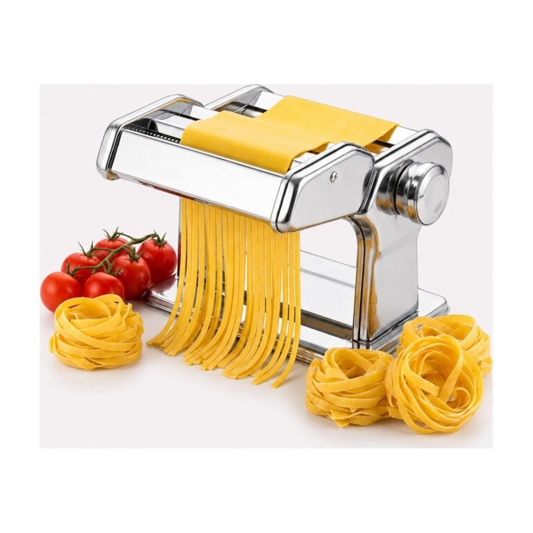 Pasta Machine for Homemade Pasta with Adjustable Thickness and Manual Cutting for Fresh Pasta