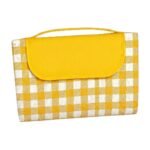 Foldable Picnic Blanket with Carry Handle and Classic Checked Pattern for Outdoor Use