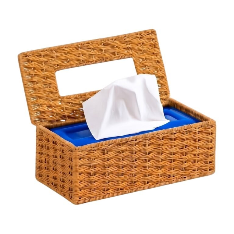 Rattan Napkin Holder with Lid and Opening for Practical Napkin Storage and Decorative Use on the Table