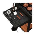 Silicone Grill Tool Mat in Grey, Orange and Black for a Clean and Organised Side Shelf by the Grill