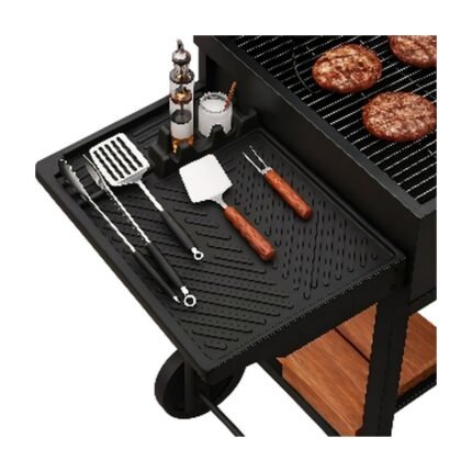 Silicone Grill Tool Mat in Grey, Orange and Black for a Clean and Organised Side Shelf by the Grill