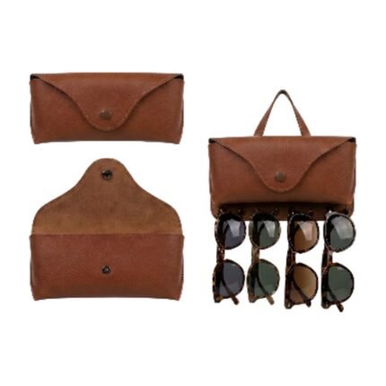 Sunglasses Storage for 5 Pairs of Glasses in Blue, Brown, Grey, Pink, Rose and Dark – Foldable and Hanging