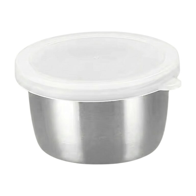 Sauce Cup in Stainless Steel for Portion Serving with Lid for Dressing, Sauce and Dip at the Table
