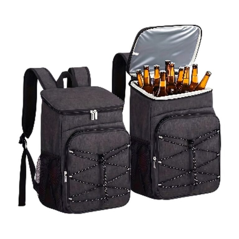 Insulated Lunch Backpack in Black, Grey and Blue with Large Capacity and Thermal Lining Main Compartment