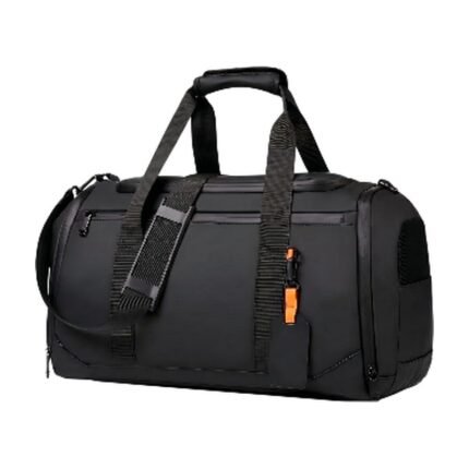 Large Travel Bag in Black, Grey and Green with Multiple Compartments and Adjustable Shoulder Strap for Sports and Weekend Trips