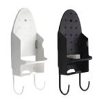 Wall-Mounted Ironing Board Holder in White and Black – Space-Saving and Sturdy Storage