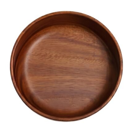 Wooden Bowl in Walnut Wood with Round Shape for Serving and Simple Decoration in the Home