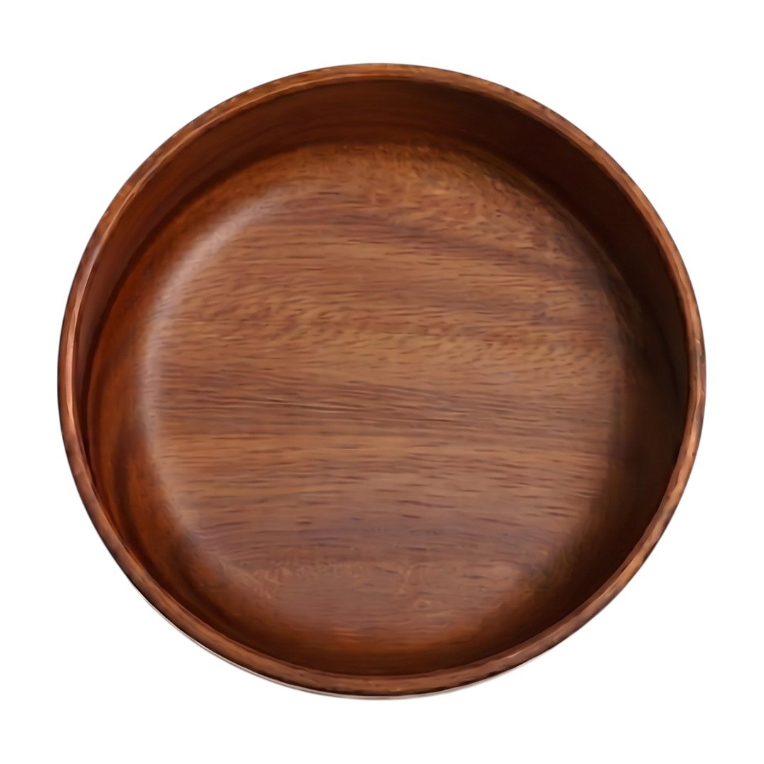 Wooden Bowl in Walnut Wood with Round Shape for Serving and Simple Decoration in the Home Wooden Bowl in Walnut Wood with Round Shape for Serving and Simple Decoration in the Home