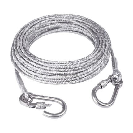 Clothes Line in Stainless Steel with Carabiners – 3 Mm, 2-10 M