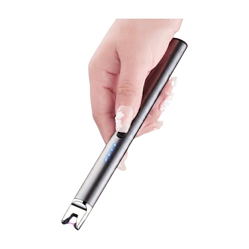 USB Rechargeable Lighter in Black, Red, Blue, Gold and Silver with LED Indicator and Windproof Design