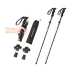 Aluminium Walking Poles in Black, Red and Blue – Lightweight and Adjustable with Ergonomic Grips for Hiking