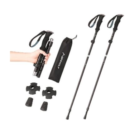Aluminium Walking Poles in Black, Red and Blue – Lightweight and Adjustable with Ergonomic Grips for Hiking