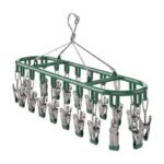 Windproof Sock Rack with 20 Clips in Stainless Steel for Clothes