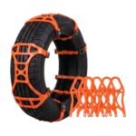 Winter Tyre Chains in Orange for Extra Grip and Stability on Snow and Ice