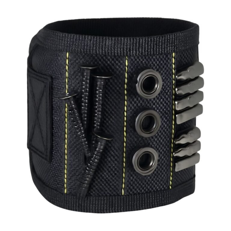 Magnetic Tool Wristband with Adjustable Fit and Easy Access to Screws, Nails and Bits
