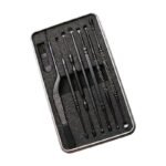 Ear Cleaning Set in Stainless Steel in Blue, Black and Pink - Practical Storage and Precise Cleaning of the Ear Canal