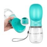 Dog Water Bottle with Built-In Bowl and Wrist Strap for Walks, Car Rides and Transport