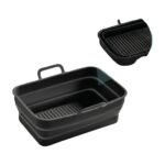 Silicone Tray for Air Fryer Long with Handles and Ribbed Base for Easier Cooking and Cleaning