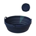 Collapsible Airfryer Silicone Form Round with Handles and Ribbed Base for Easy Handling in the Basket