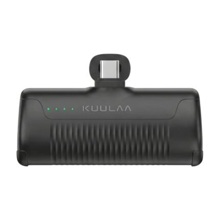 Mini Powerbank 4500 MAh with Built-In USB-C Connector and LED Indicator for Compact Charging on the Go