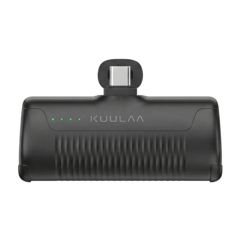 Mini Powerbank 4500 MAh with Built-In USB-C Connector and LED Indicator for Compact Charging on the Go