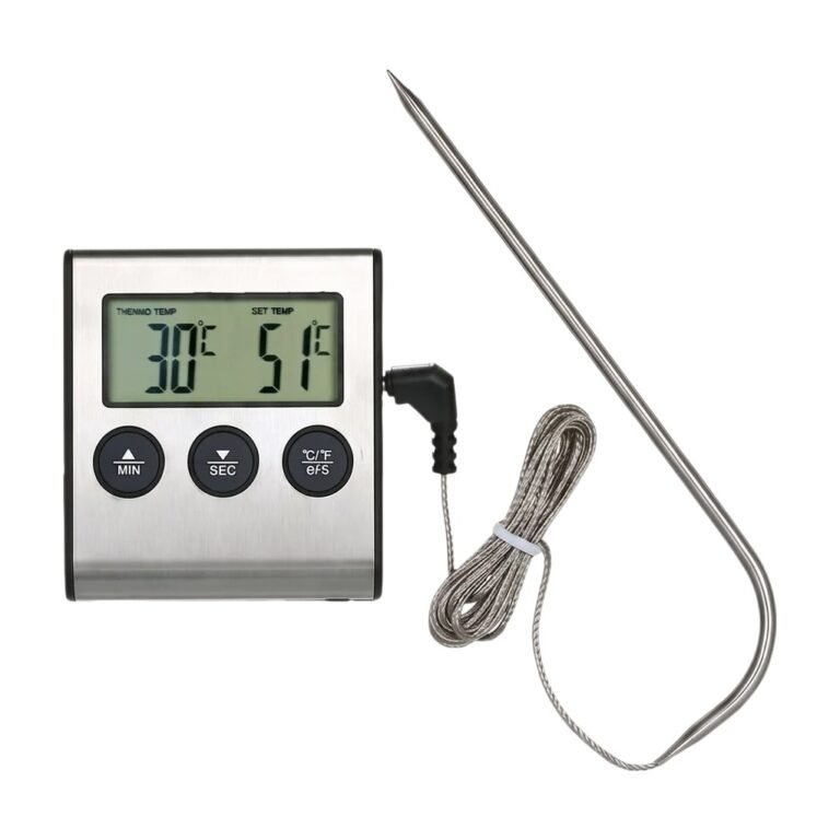 Digital Meat Thermometer with External Temperature Sensor and Digital Display for Accurate Measurement in Oven