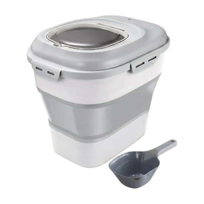 Storage for Dry Food with Collapsible Design, Airtight Lid and Space for 15 Kg