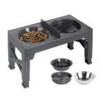 Adjustable Dog Feeding Station with 5 Heights and 2 Bowls