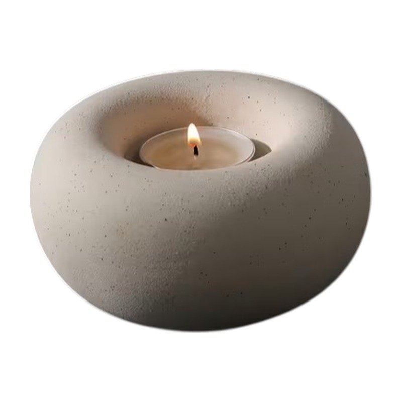 Ceramic Doughnut Candle Holder for Tealights and Pillar Candles