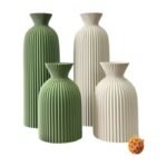 Set of 2 Wavy Decorative Vases for Dried Flowers